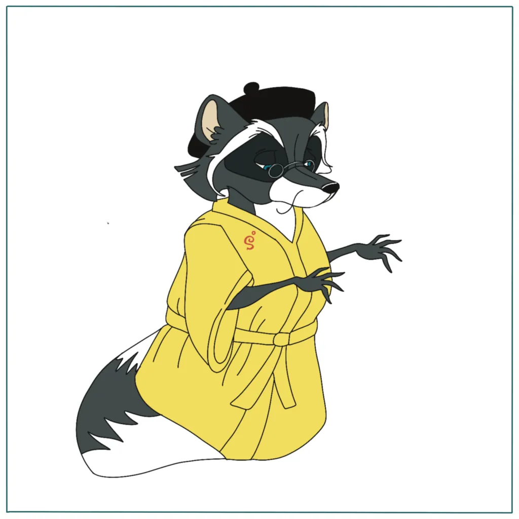 Sleepy raccoon cartoon character teaching confidence growth empathy and life lessons for kids