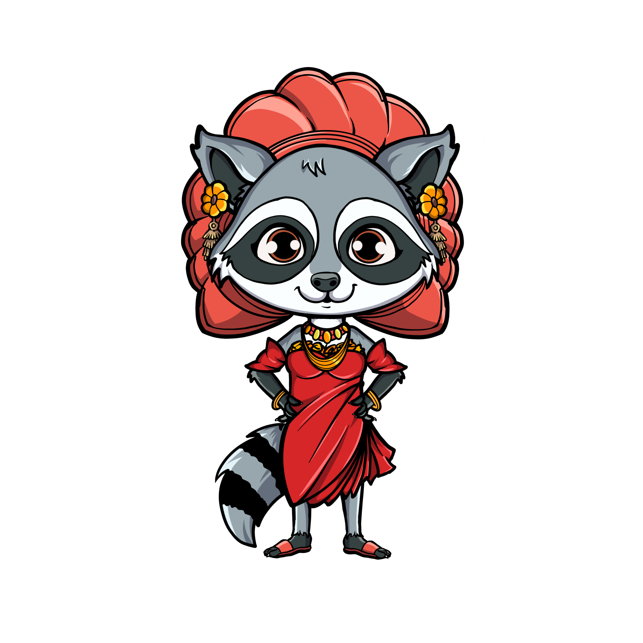 Ifunanya raccoon character from The Cats and The Coons teaching creativity, art, and life lessons for kids