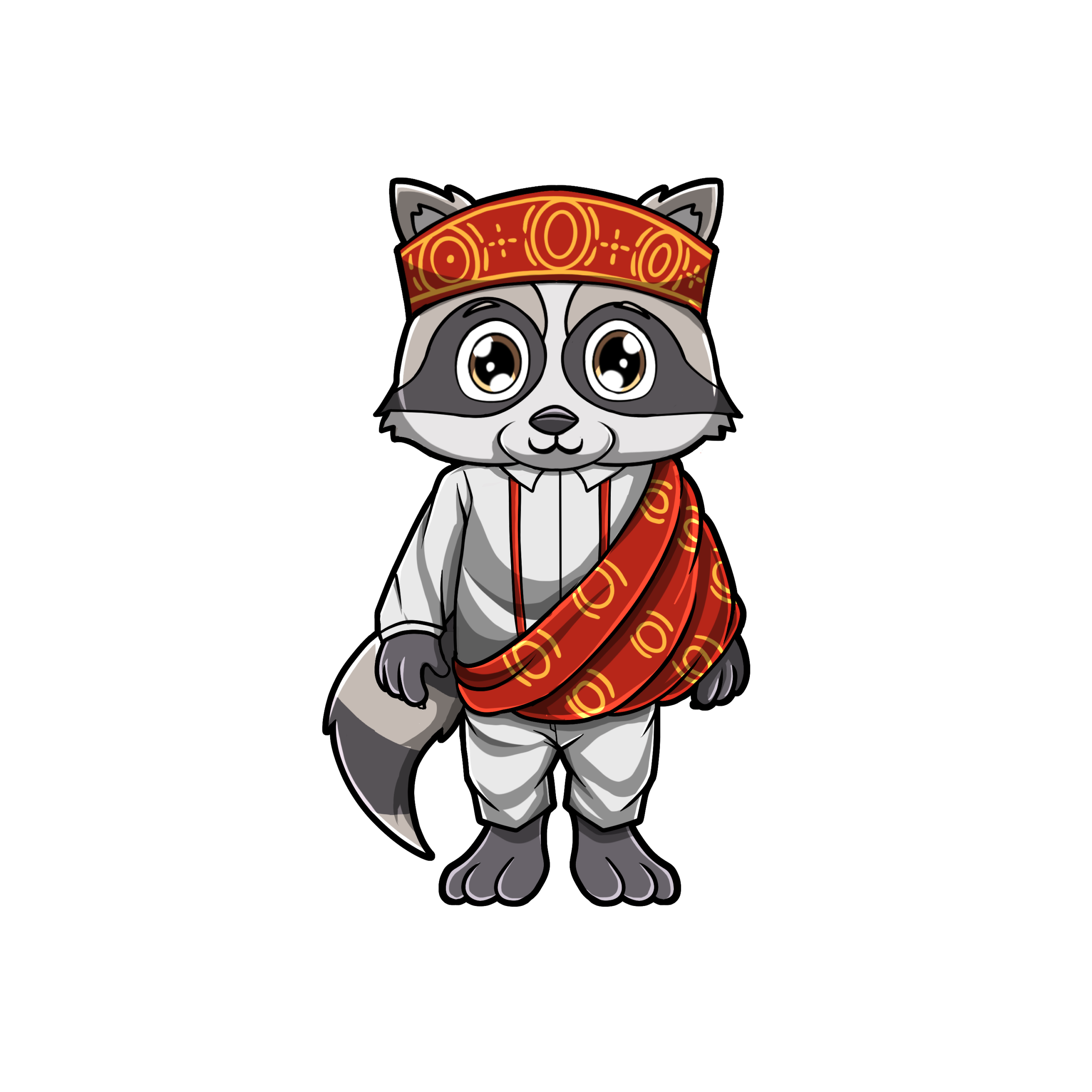 Tobenna raccoon character from The Cats and The Coons teaching friendship, kindness, and unity for kids